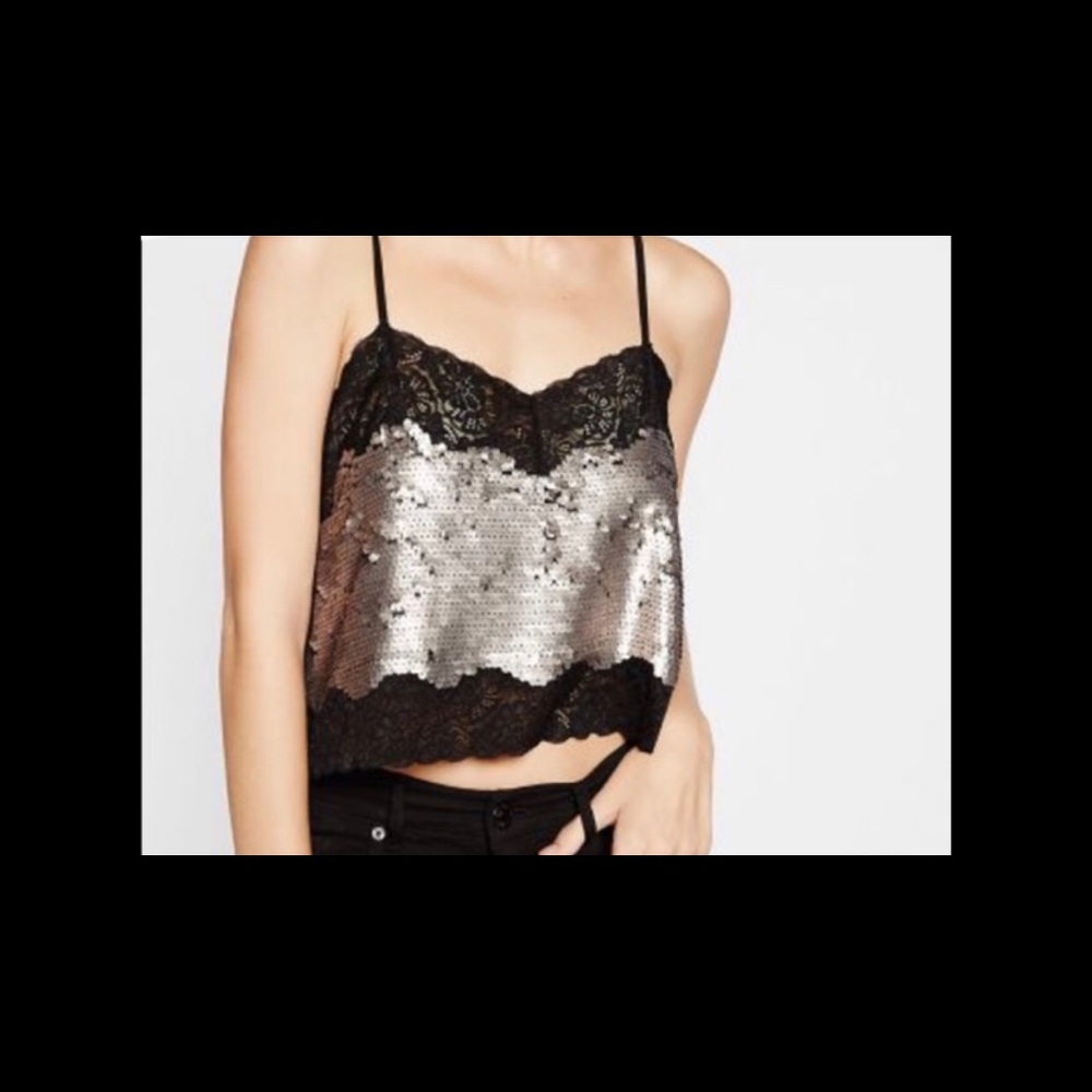 Express Sequin and Lace Spaghetti Strap Cami